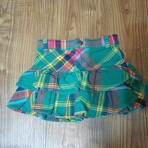 Ralph Lauren Green and Red Plaid Girls Skirt 4T